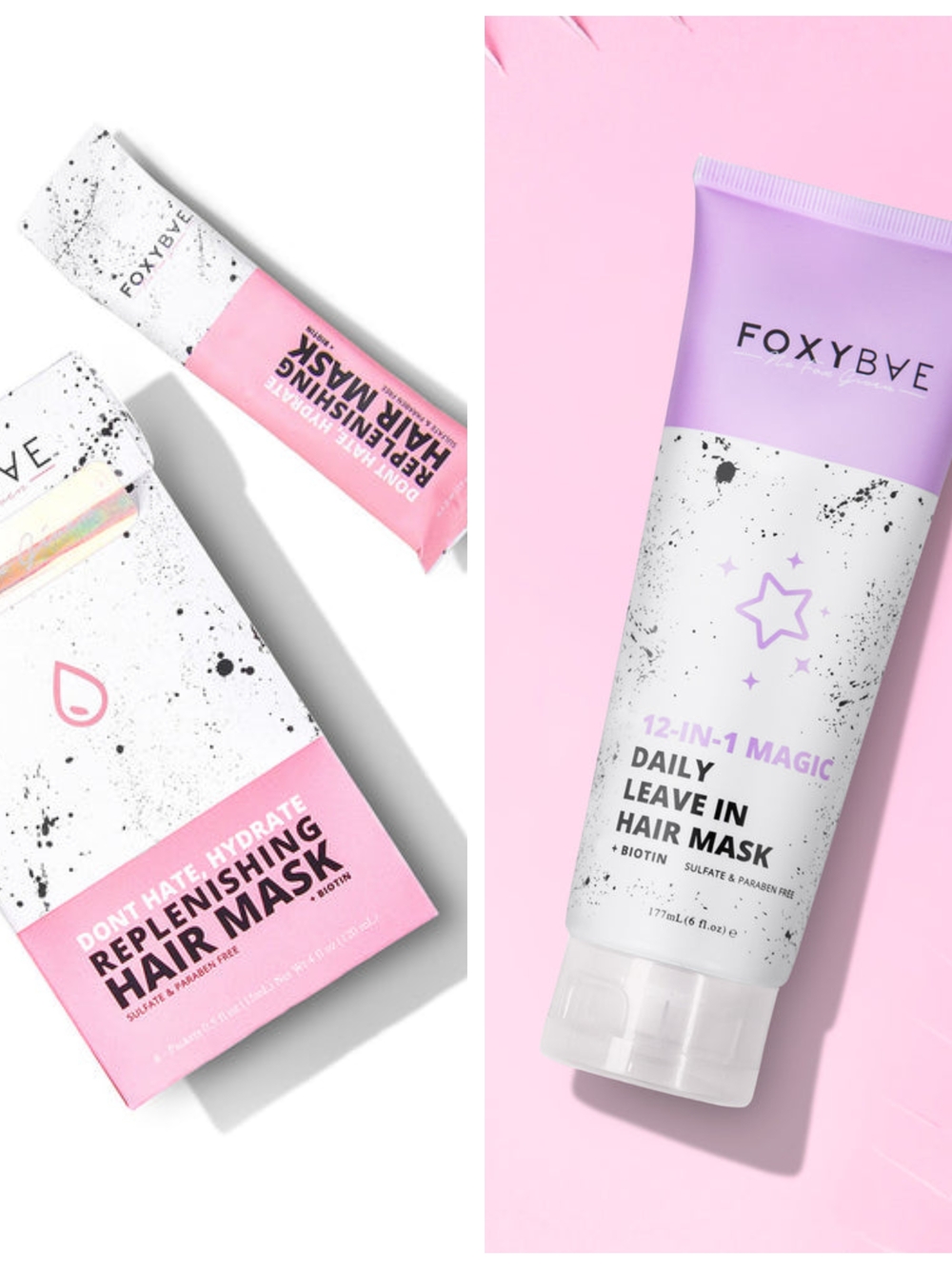 FOXYBAE 12-in-1 Daily Leave In Hair Mask & Don't Hate, Hydrate Hair Mask